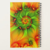 Psychedelic Colorful Modern Abstract Fractal Art Planner (Achterkant)