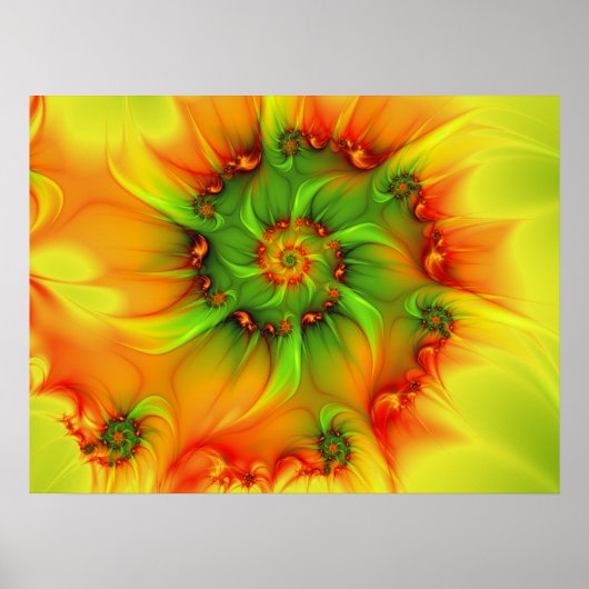 Psychedelic Colorful Modern Abstract Fractal Art Poster (Voorkant)
