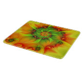 Psychedelic Colorful Modern Abstract Fractal Art Snijplank (Hoek)