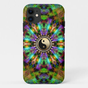 Psychedelic Colors Gold Yin Yang iPhone 11 Hoesje