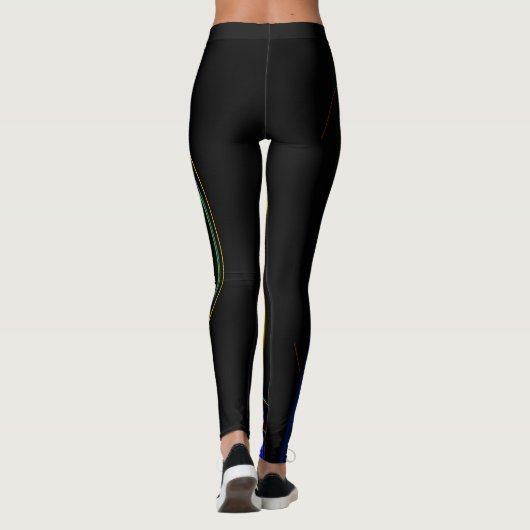 Psychedelic Cool Fractal Neon Glow Abstract Leggings (Achterkant)