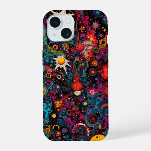 Psychedelic Cosmic Phone Case iPhone 15 Hoesje (Achterkant)