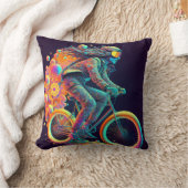 Psychedelic Cyclist, fietsen. Kussen (Deken)