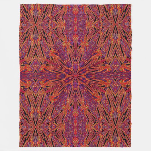 Psychedelic Daisy 3 Fleece Deken (Voorkant)
