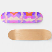 Psychedelic Daisy Chain Patchwork - Roze Paarse 2 Skateboard (Horizontaal)