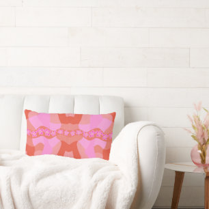 Psychedelic Daisy Chain Patchwork - Roze Sinaasapp Kussen