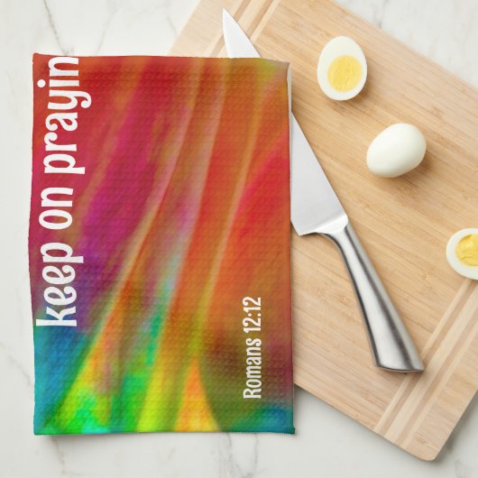 Psychedelic Daisy Romans 12:12 Serviette de cuisin (Quart Plié)