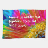 Psychedelic Daisy Romans 12:12 Serviette de cuisin (Horizontal)