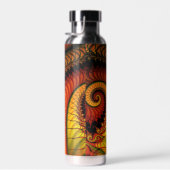 Psychedelic Dark Spiral in Oranje en zwart Waterfles (Rechts)