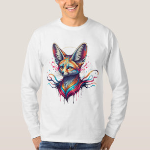 Psychedelic Desert Fox - Kleurrijke Fantasy Art T-shirt