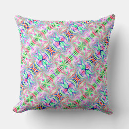 Psychedelic Diagonal Rainbow Reversible Boho Kussen