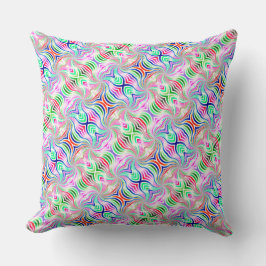Psychedelic Diagonal Rainbow Reversible Boho Kussen