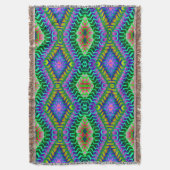 Psychedelic Diamonds Aztec Woven Throw Blanket Deken (Voorkant Verticaal)