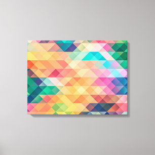 Psychedelic Diamonds en driehoeken Canvas Afdruk