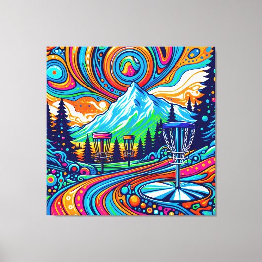 Psychedelic Disc Golfbaan Canvas Afdruk (Voorkant)