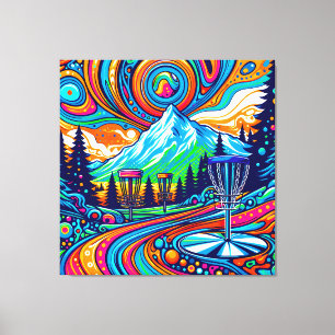 Psychedelic Disc Golfbaan Canvas Afdruk