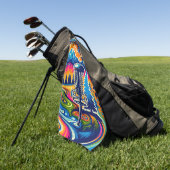 Psychedelic Disc Golfbaan in de bergen Golfhanddoek (Groen)