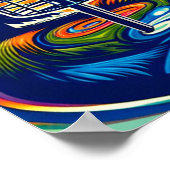 Psychedelic Disc Golfbaan in de bergen Poster (Hoek)