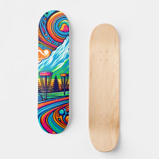 Psychedelic Disc Golfbaan Skateboard (Voorkant)