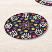 Psychedelic Dot Mandala Ronde Kartonnen Onderzetter (Gebogen)