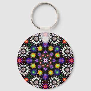 Psychedelic Dot Mandala Sleutelhanger