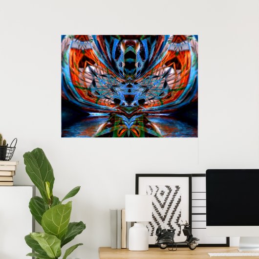 Psychedelic DragonFly Poster (Thuiskantoor)