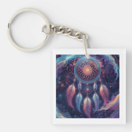 psychedelic dreamcatcher design  sleutelhanger (voorkant)