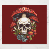 Psychedelic Dreams: Schedels in Wonderland Bier Etiket (Enkel label)