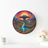 Psychedelic Dreamscape Alien Grote Klok (Huis)