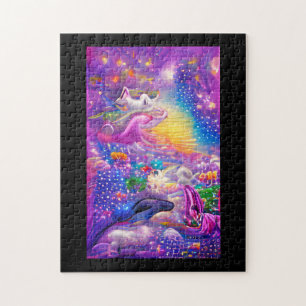 Psychedelic droomt kleurrijke waanzin abstracte ku legpuzzel