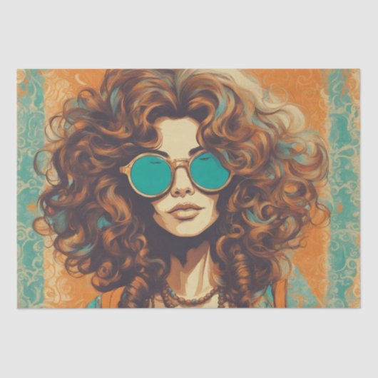 Psychedelic: Een 1960s Retro Hippie Decoupage Pape Tissuepapier (Voorkant)