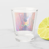 Psychedelic Electric Acoustic Semi Guitars Art Shot Glas (Achterkant)