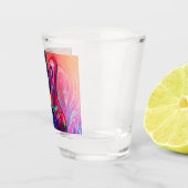 Psychedelic Electric Acoustic Semi Guitars Art Shot Glas (Rechts)