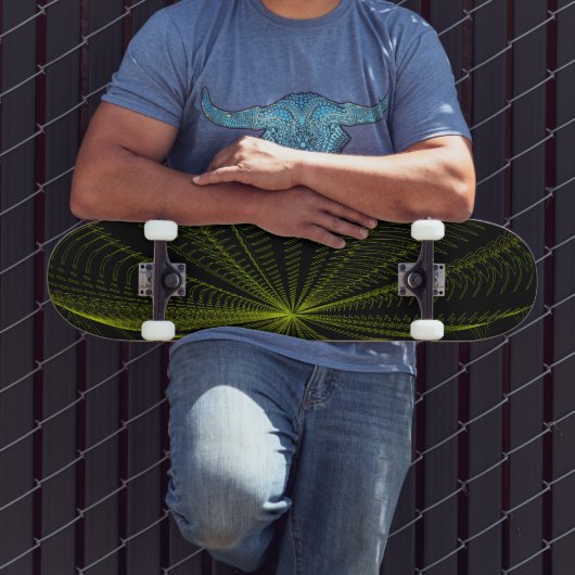 Psychedelic Electric Green Skateboard (Buiten 3)