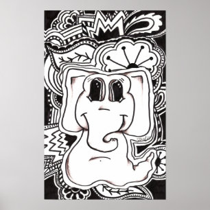 Psychedelic Elephant Poster