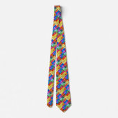 Psychedelic English Alphabet Satin Teacher Stropda Stropdas (Achterkant)