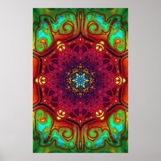 Psychedelic Excursions Mandala Art Poster (Voorkant)