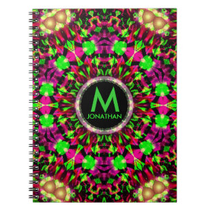 Psychedelic Explosion Monogram Notitieboek