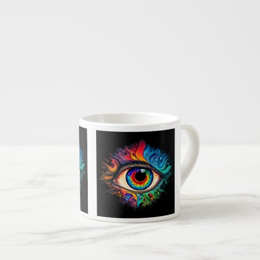 Psychedelic Eye Espresso Mok (Voorkant rechts)