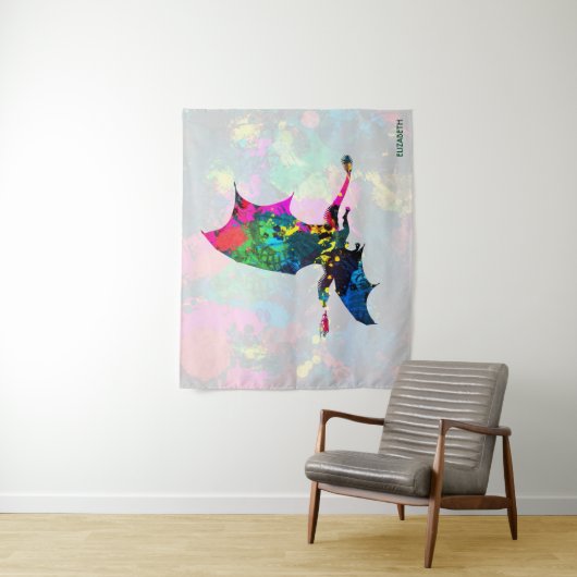 Psychedelic Fairy Tale Dragon Breading Fire Wandkleed (In situ)