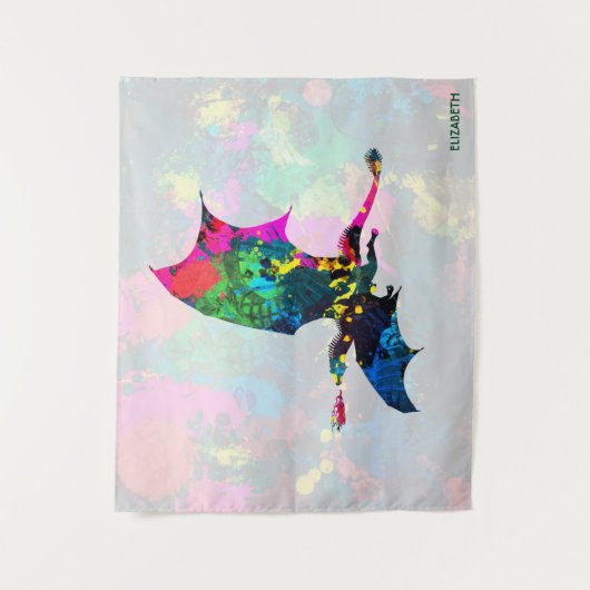 Psychedelic Fairy Tale Dragon Breading Fire Wandkleed (Voorkant)