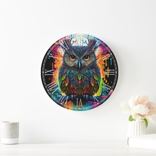Psychedelic Fantasy Hippy Uil Grote Klok (Huis)