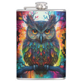 Psychedelic Fantasy Hippy Uil Heupfles (Voorkant)