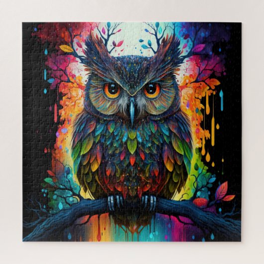 Psychedelic Fantasy Hippy Uil Legpuzzel (Verticaal)