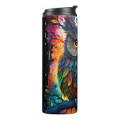 Psychedelic Fantasy Hippy Uil Thermosbeker (Gedraaid links)