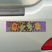 Psychedelic Fine Wallpaper Floral Pattern Bumpersticker (Op auto)