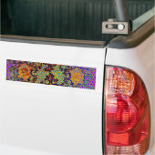 Psychedelic Fine Wallpaper Floral Pattern Bumpersticker (Op Truck)