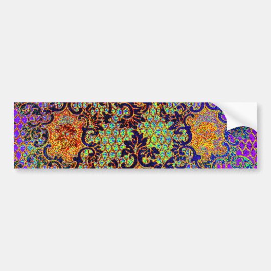 Psychedelic Fine Wallpaper Floral Pattern Bumpersticker (Voorkant)