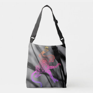 Psychedelic Fire Mandala Monkey Bag Crossbody Tas