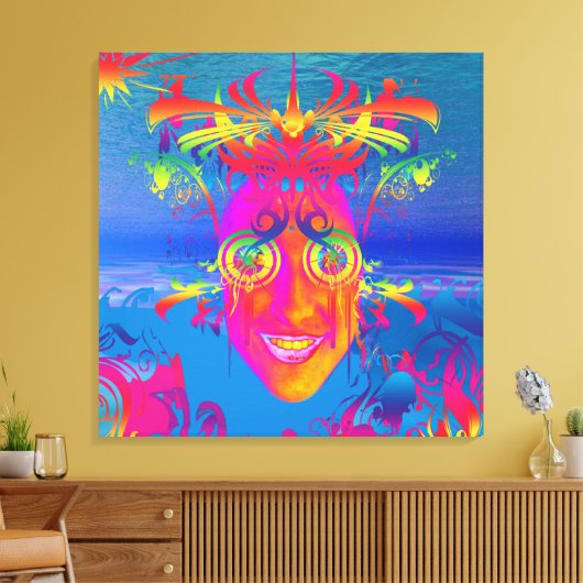Psychedelic Fish Canvas Afdruk (Insitu (Woonkamer))